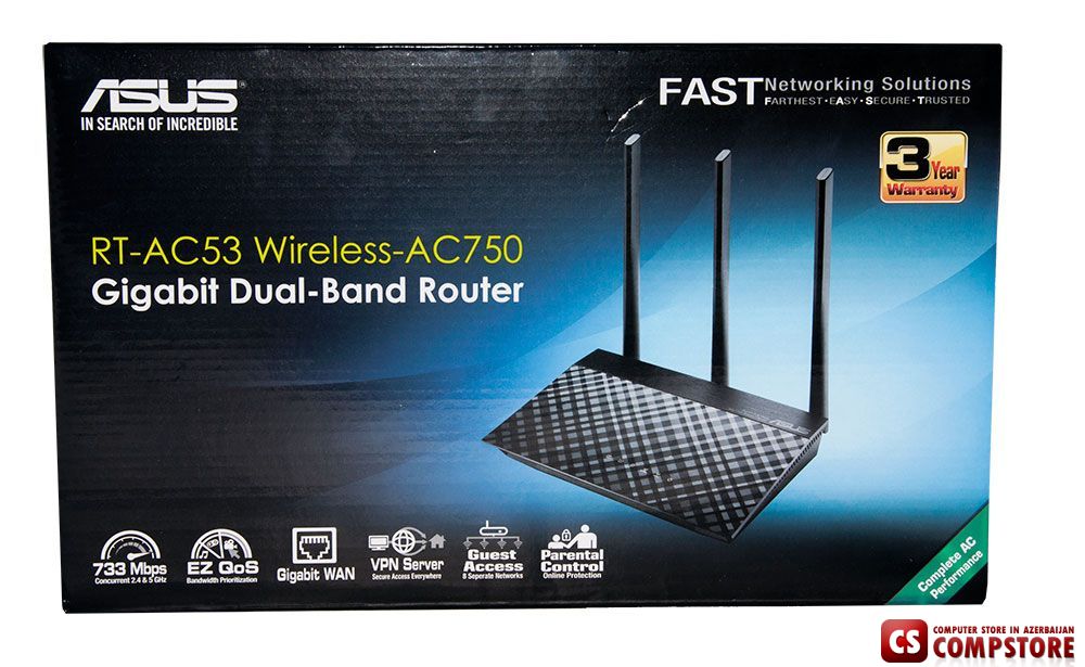 Asus RT-AC53 (90IG02Z1-BM3000) Dual-Band Wireless AC750