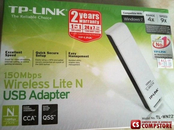 TP Link TL-WN721N 150 mbits USB Wireless N Adapter