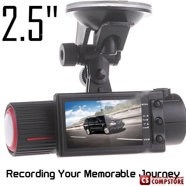 TFT Dual Lens CMOS Sensor 140° Wide Angle Car DVR Traffic Recorder with TF Slot