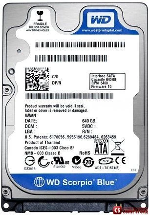HDD Western Digital Scorpio Blue 640 GB 2.5-inch (WD6400BPVT)