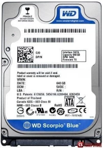 HDD Western Digital Scorpio Blue 640 GB 2.5-inch (WD6400BPVT)