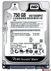 Western Digital Scorpio Blue 750 GB 2.5-inch (WD7500BPKT)