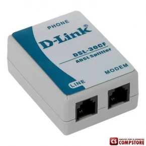 ADSL Сплиттер D-Link DSL-30CF (AnnexA, вход 1xRJ-12 выход 2xRJ-12 ADSL+аналоговый телефон)