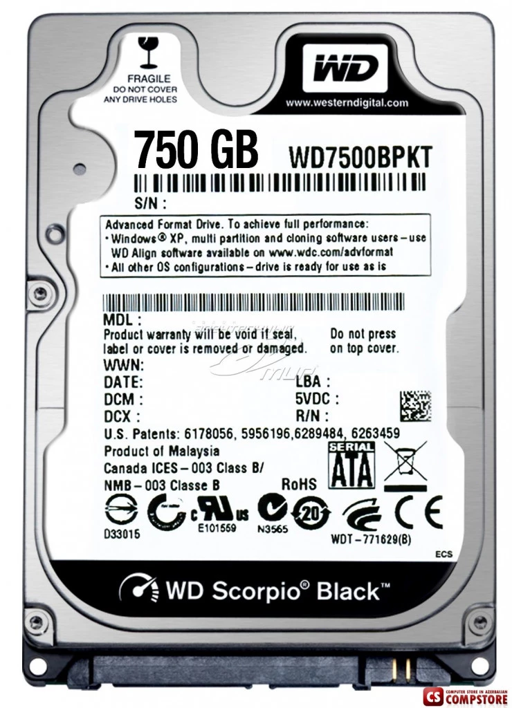 HDD Western Digital Scorpio Black 320 GB 2.5-inch (WD3200BEKT)