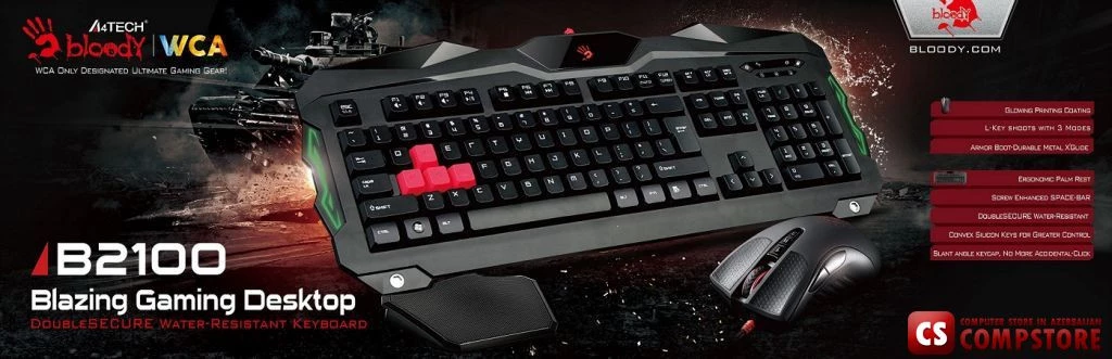 A4Tech B2100 Bloody Blazing Gaming Desktop Keyboard Mouse
