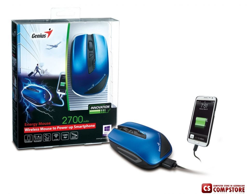 Genius Wireless Energy Mouse Blue (31030107101)
