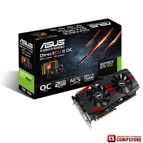 ASUS GEFORCE® GTX 960 Black Edition 2 GB 128 Bit (GTX960-DC2OC-2GD5-BLACK)