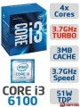 Intel® Core™ i3-6100 Processor (3M Cache, 3.70 GHz)