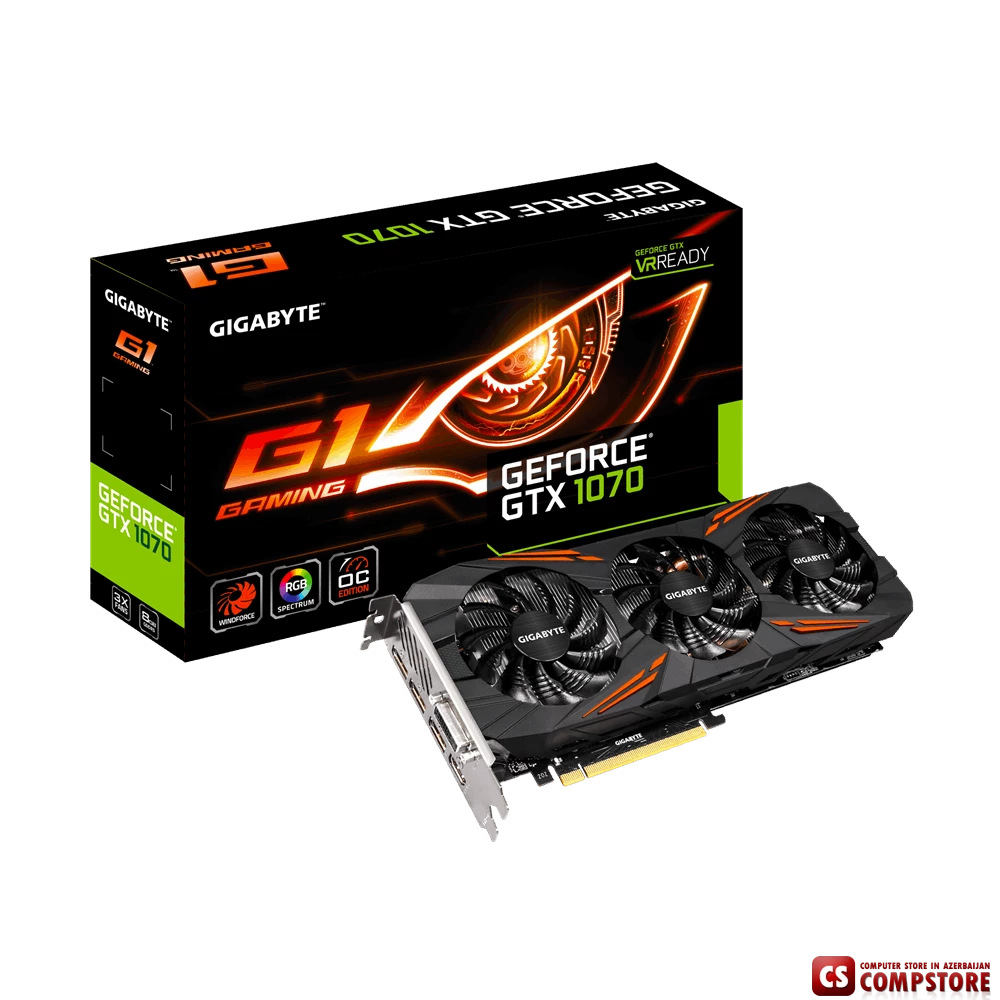 GIGABYTE GEFORCE® GTX 1070 G1 Gaming (GV-N1070G1 GAMING-8GD) (8 GB | 256 bit)