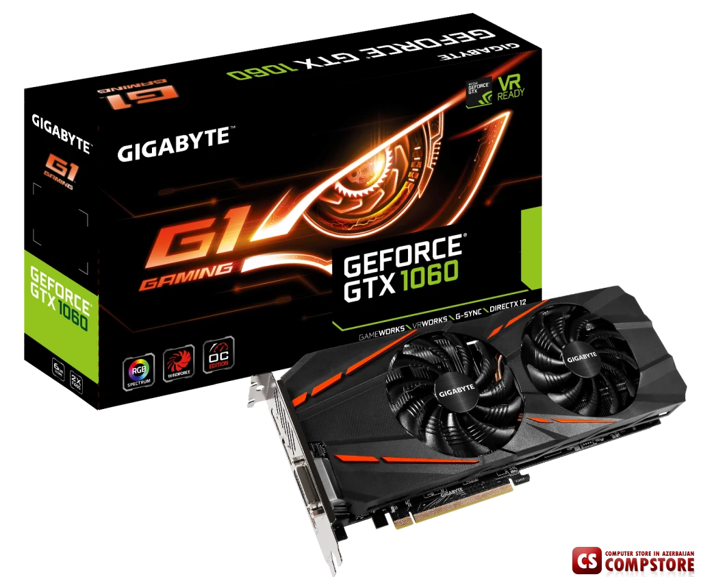 GIGABYTE GEFORCE® GTX 1060 WINDFORCE OC 6G (GV-N1060WF2OC-6GD) (6 GB | 192 bit)