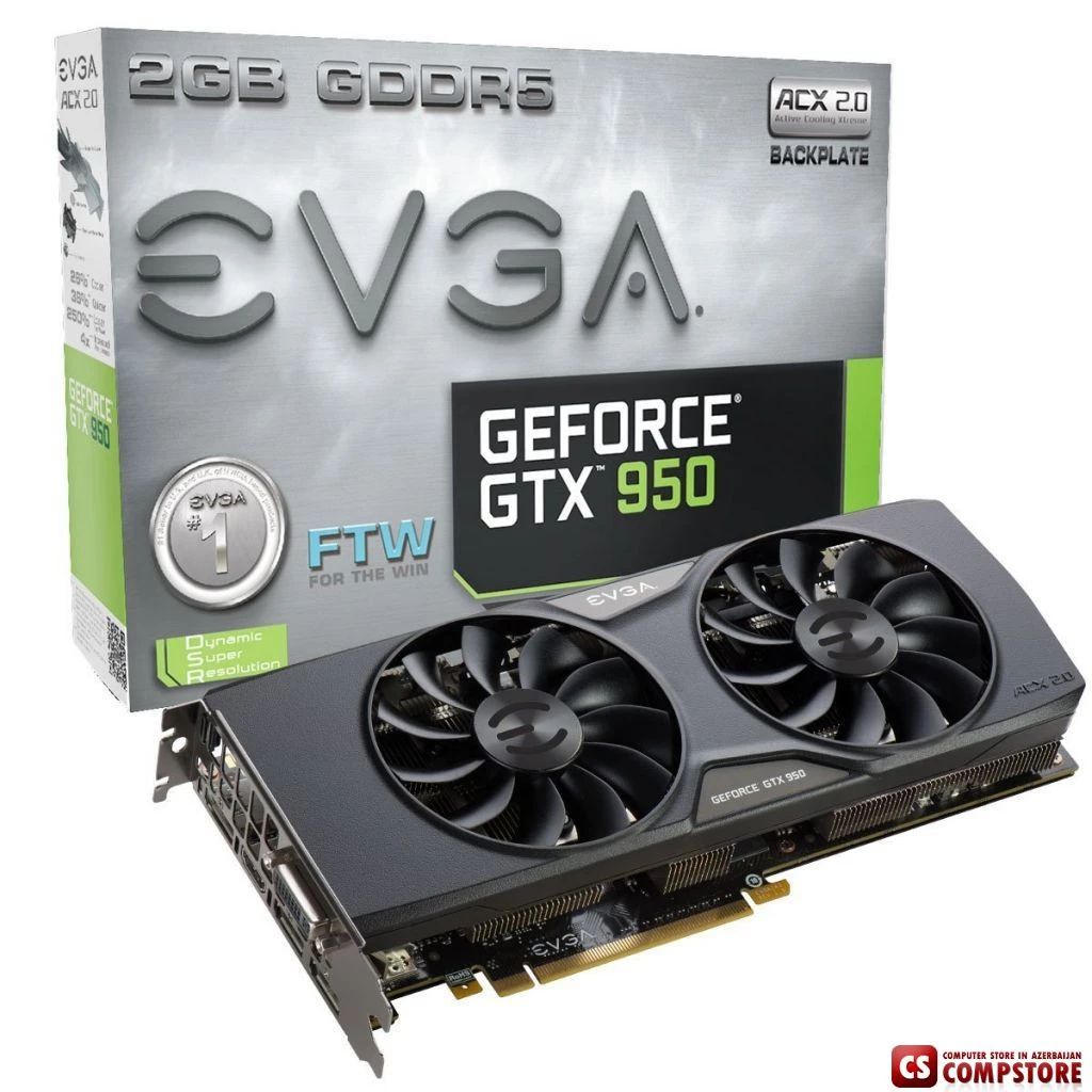 EVGA GEFORCE® GTX 950 2 GB FTW GAMING ACX 2.0 (02G-P4-2958-KR)