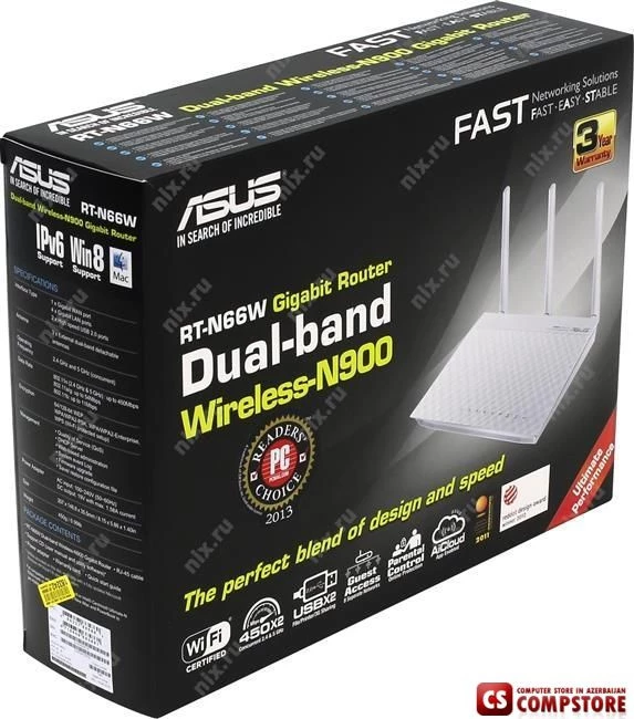 ASUS RT-N66W Dual-Band Wireless-N900 Router 3G/4G