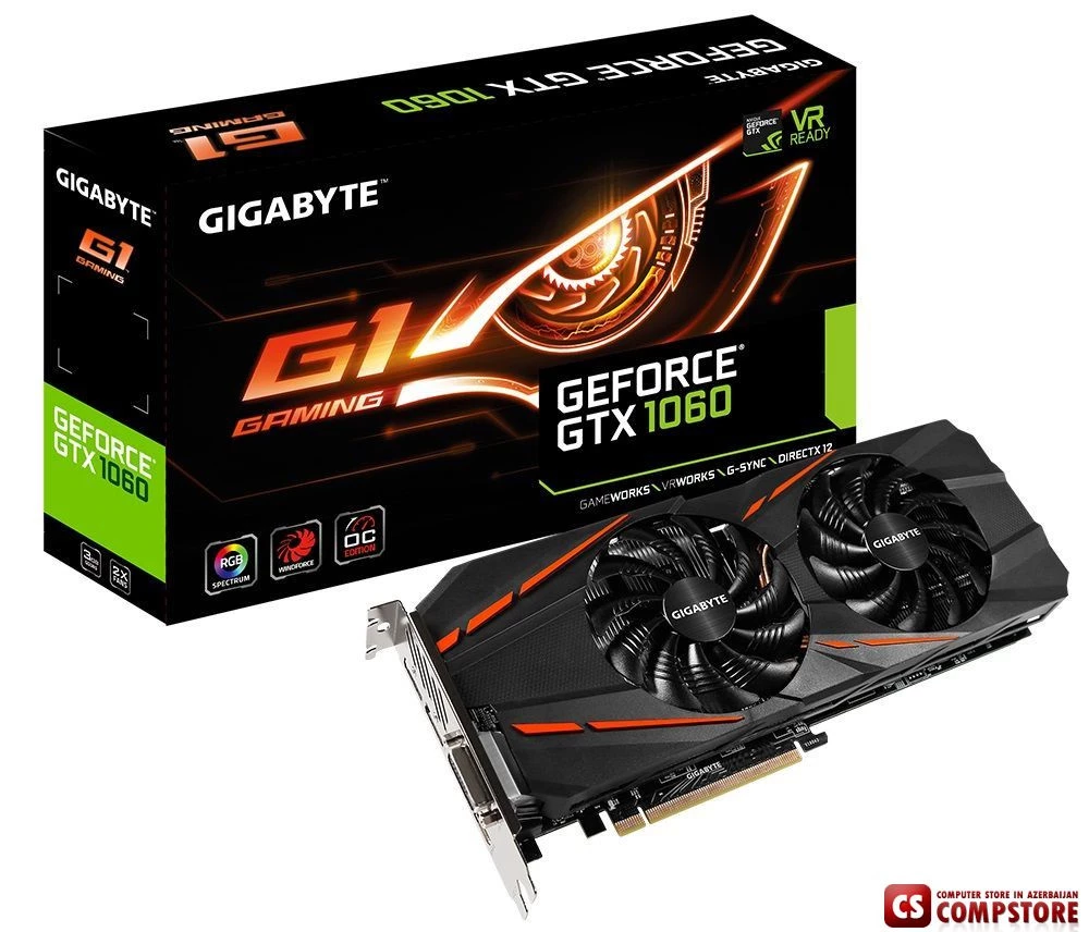 GIGABYTE GEFORCE® GTX 1060 WINDFORCE OC 3G (GV-N1060WF2OC-3GD) (3 GB | 192)