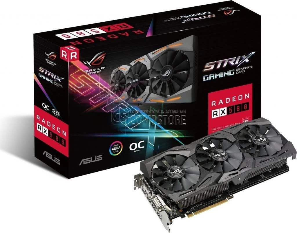 ASUS ROG AMD Radeon RX 580 (ROG-STRIX-RX580-O8G-GAMING) ( 8 GB | 256 Bit) (90YV0AK0-M0NA00)