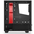 NZXT S340  Black and Red Windowed Mid Tower Gaming Case (CA-S340MB-GR)
