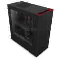 NZXT S340  Black and Red Windowed Mid Tower Gaming Case (CA-S340MB-GR)
