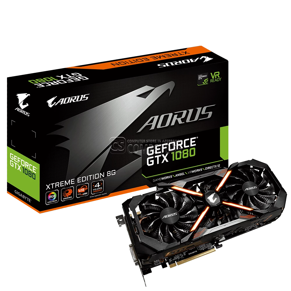 GIGABYTE AORUS GeForce® GTX 1080 Xtreme Edition 8G (GV-N1080AORUS X-8GD)  (8 GB | 256 bit)