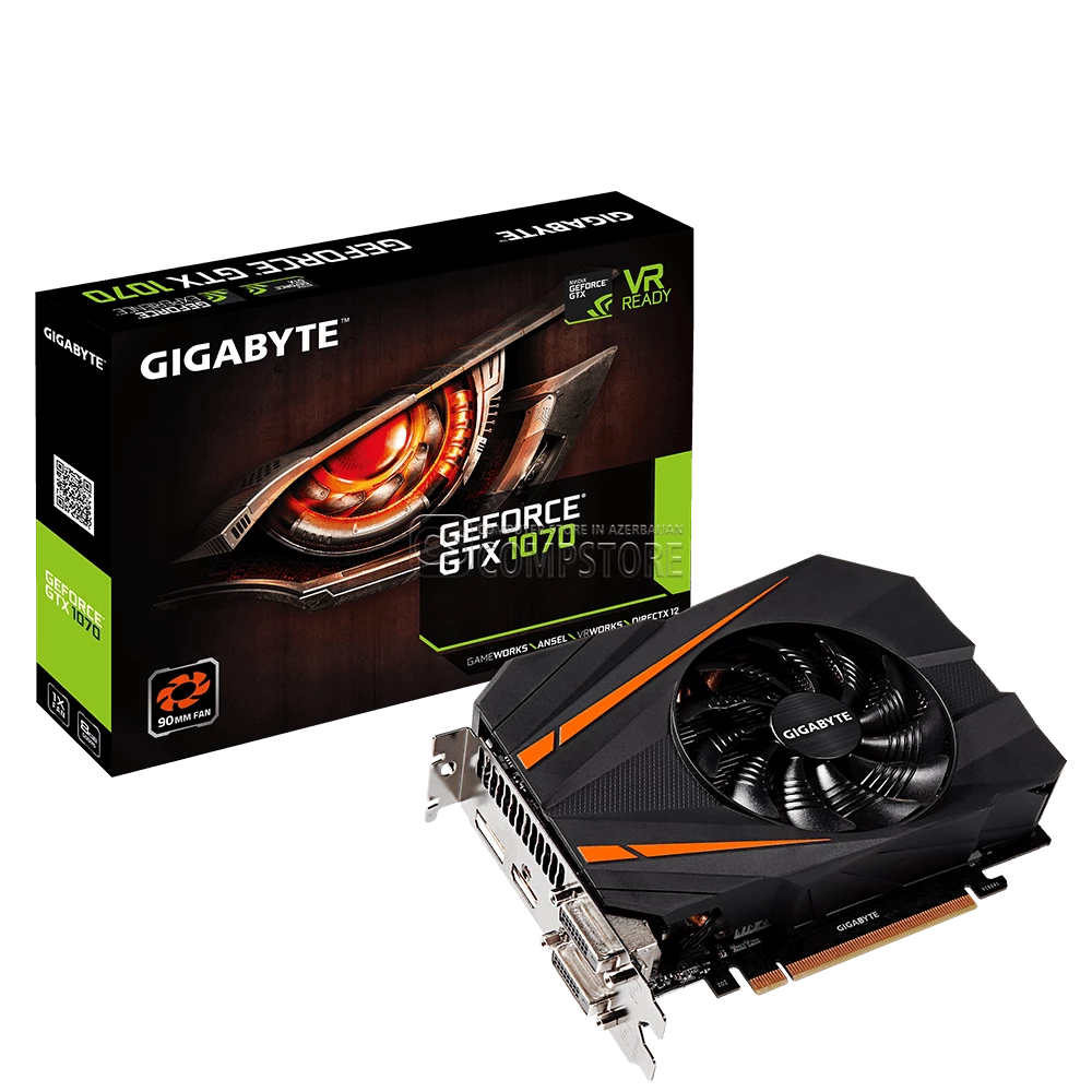 GIGABYTE GEFORCE® 1070 Mini ITX 8G (GV-N1070IX-8GD) (8 GB | 256 Bit)