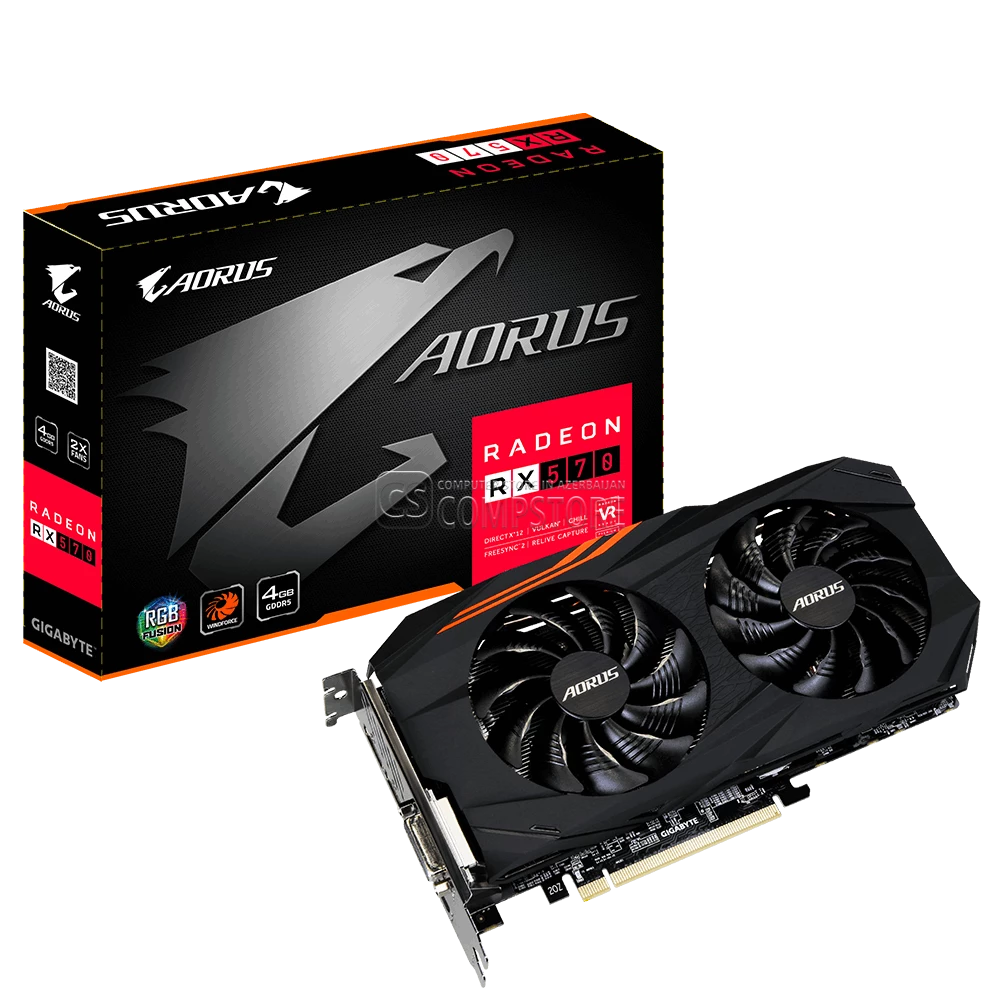 GIGABYTE AMD AORUS Radeon™ RX570 4G  (GV-RX570AORUS-4GD) (4 GB | 256 Bit)
