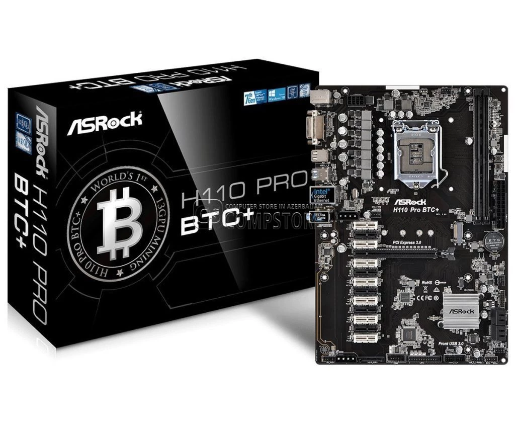 ASRock H110 Pro BTC+ 13GPU Mining Motherboard CryptoCurrency