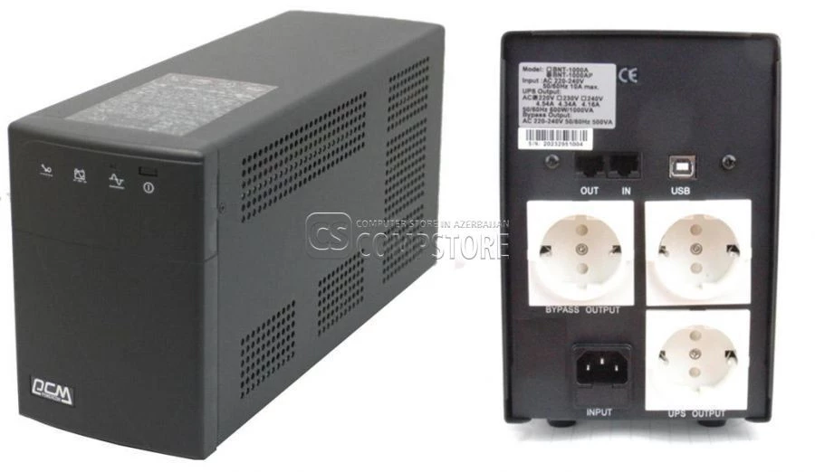 UPS Powercom Black Knight Pro 1000 VA BACK  BNT-1000AP (RS232 | TEL/FAX | COM | AVR)