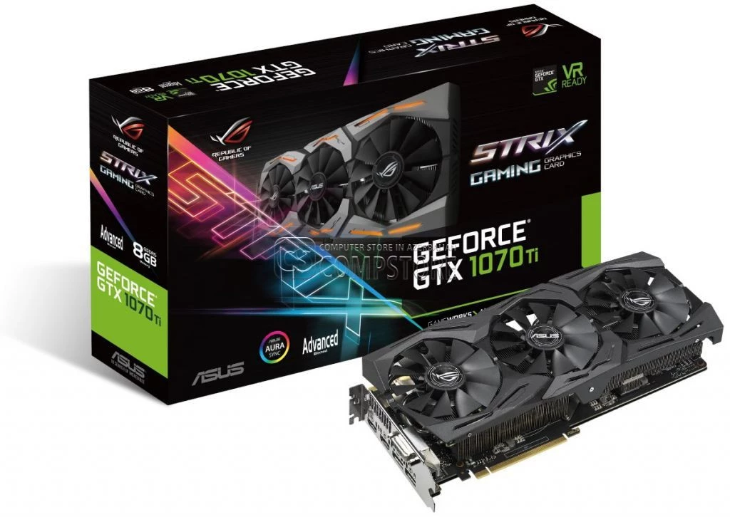 ASUS GEFORCE® GTX ROG STRİX  GTX1070 Ti (ROG-STRIX-GTX1070TI-A8G-GAMING) (8 GB | 256 bit)