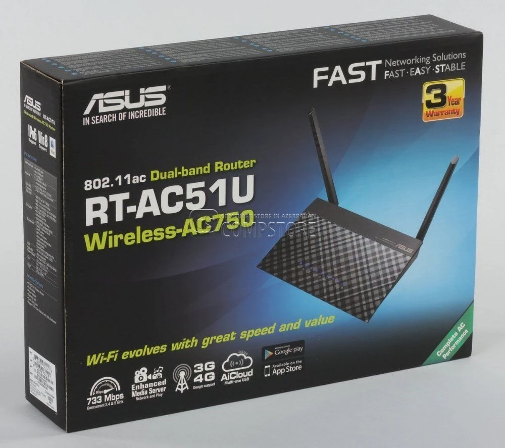 ASUS RT-AC51U Dual-Band AC750 Wi-Fi Router