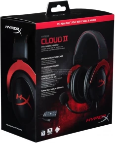 HyperX Cloud II Gaming Headset for PC & PS4 - RED (KHX-HSCP-RD)