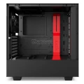 NZXT H500i ATX Computer Case, with Digital Fan Control and RGB Lighting, Black/Red (CA-H500W-BR)