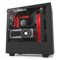NZXT H500i ATX Computer Case, with Digital Fan Control and RGB Lighting, Black/Red (CA-H500W-BR)