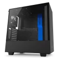 NZXT H500i ATX Computer Case, with with Digital Fan Control and RGB Lighting, Black/Blue (CA-H500W-BL)