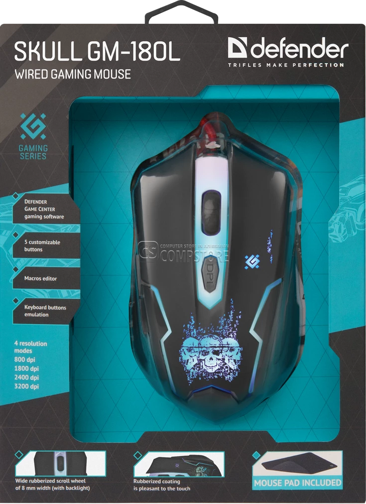Gaming Mouse Defender Skull GM-180L (6 Button | 3200 DPI)