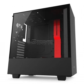NZXT H500 ATX Black/RED Computer Case (CA-H500W-BR)