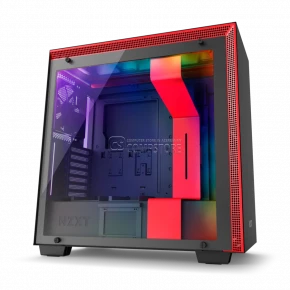 NZXT H700I Matte Black & Red Computer Case (CA-H700W-BR)