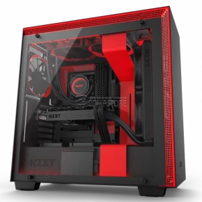 NZXT H700 Matte Black & Red Computer Case (CA-H700B-BR)
