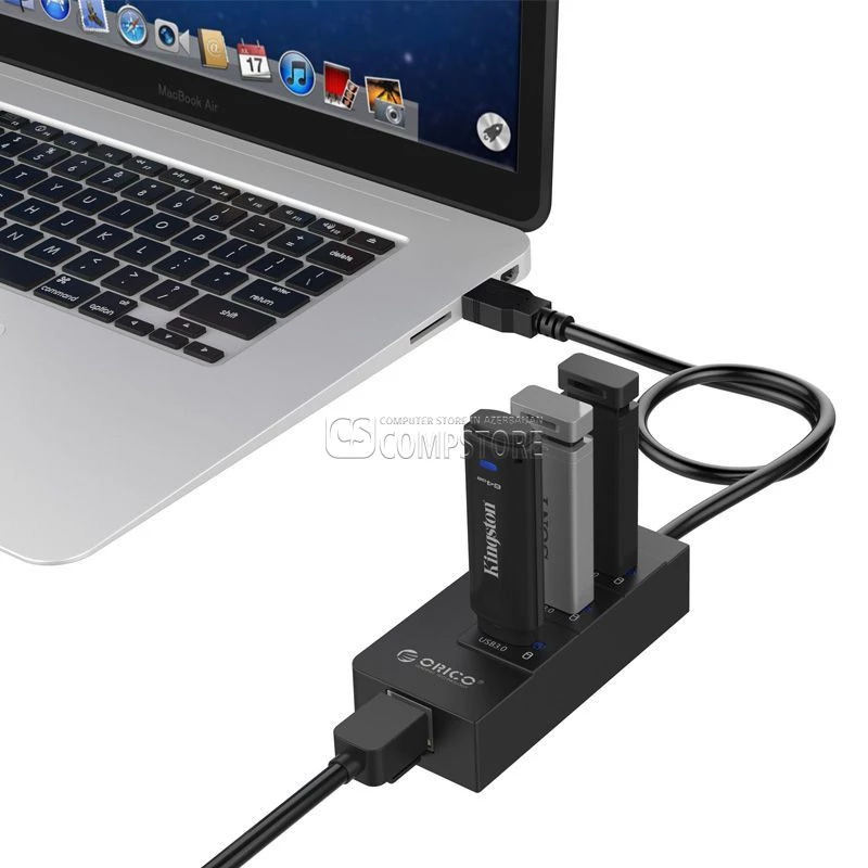 Orico USB Hub & Gigabit Ethernet (HR01-U3-BK)