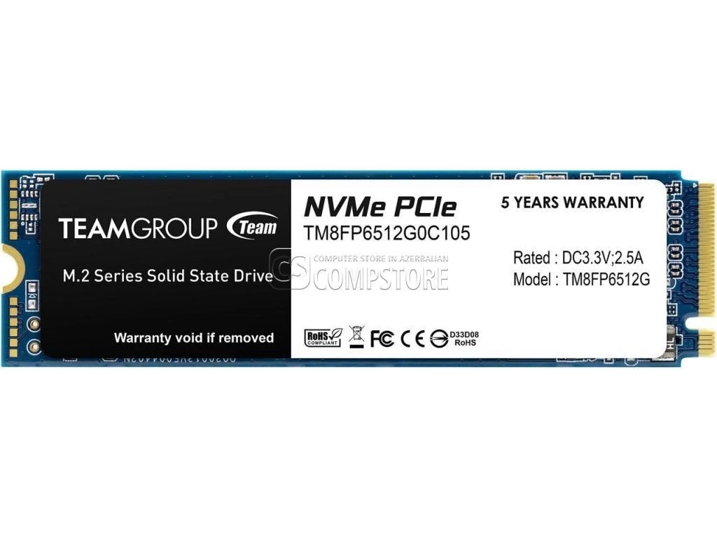 M2 SSD Team Group MP33 512 GB NVMe PCIe (TM8FP6512G0C101)