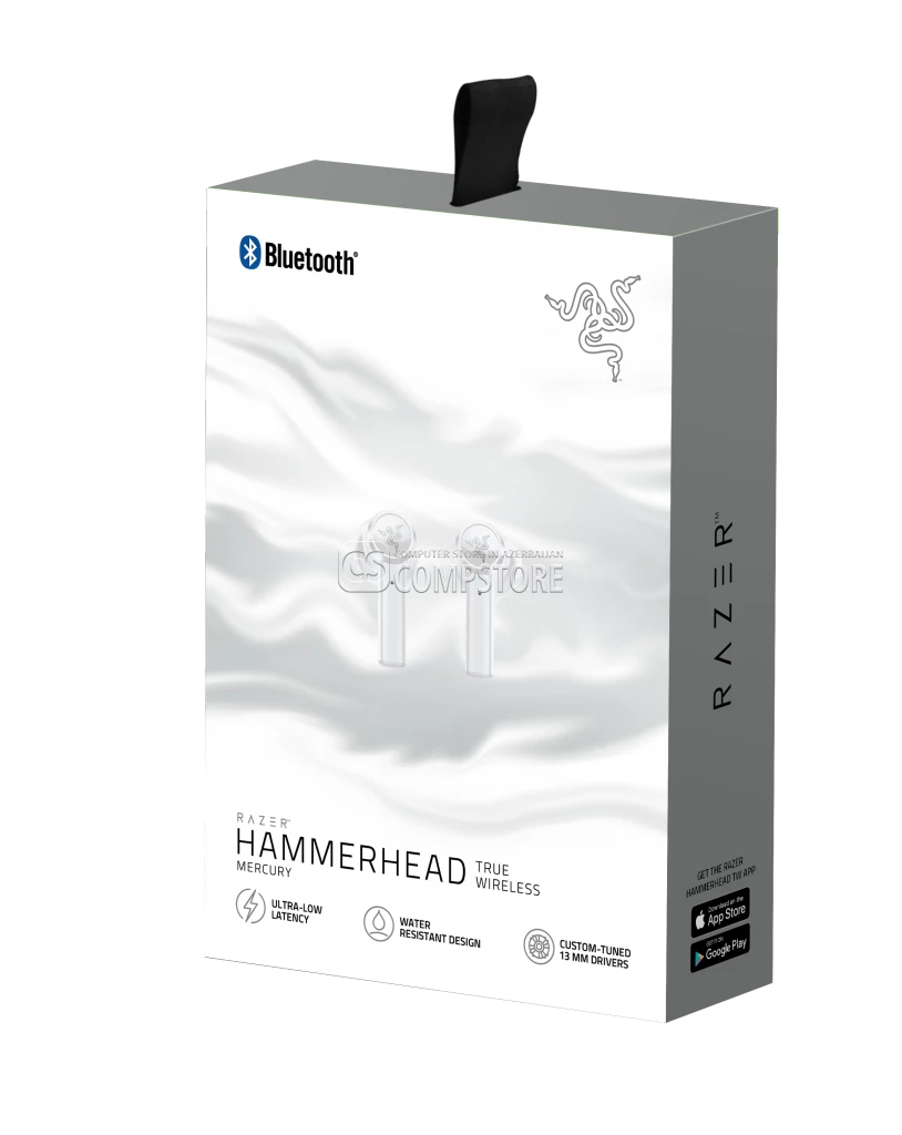 Razer Hammerhead True Wireless Mercury Edition Gaming Earbuds (RZ12-02970500-R3M1)