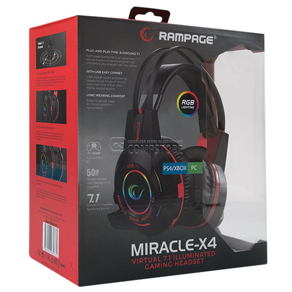 Rampage Miracle X4 7.1 RGB Gaming Headphone