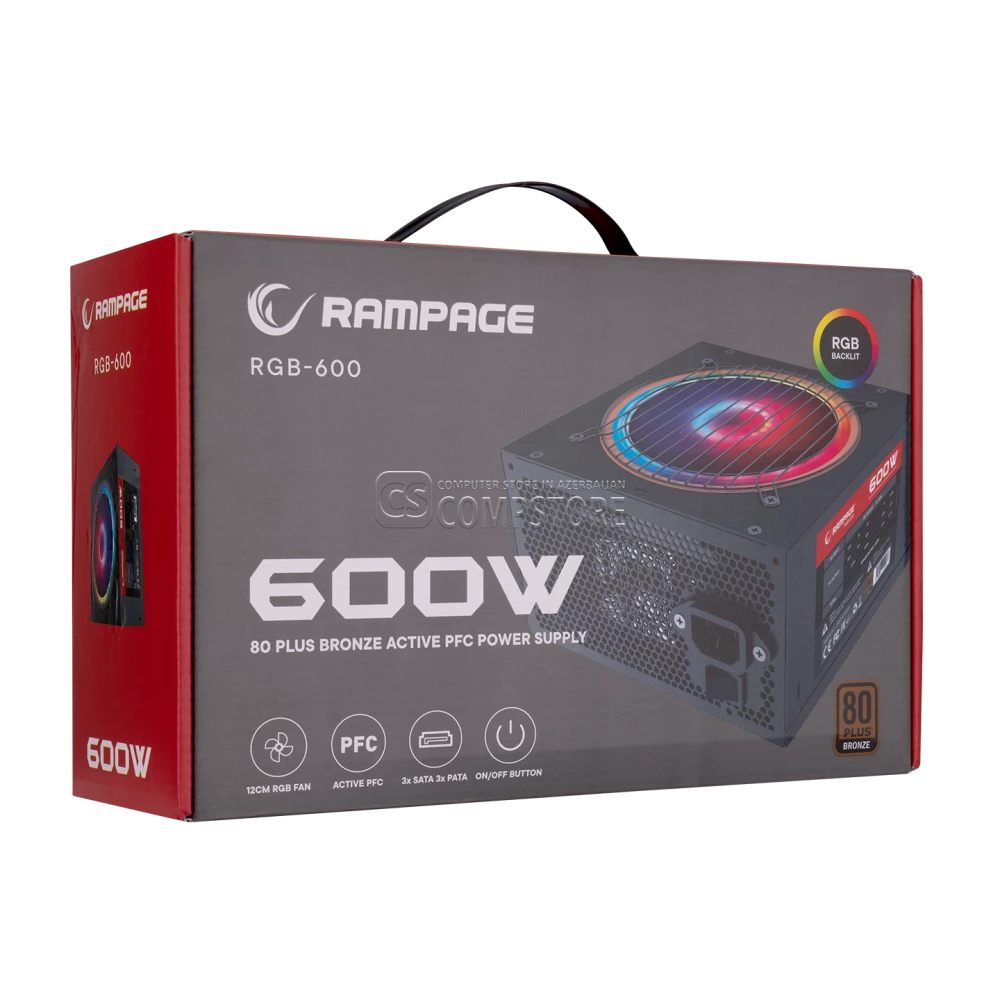 Rampage RGB-600 600W 80 PLUS® Bronze Power Supply