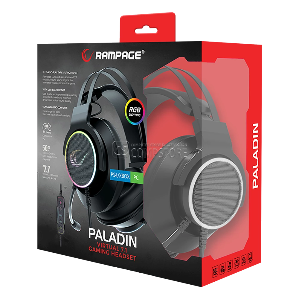 Rampage Paladin 7.1 RGB RM-K9 Gaming Headphone