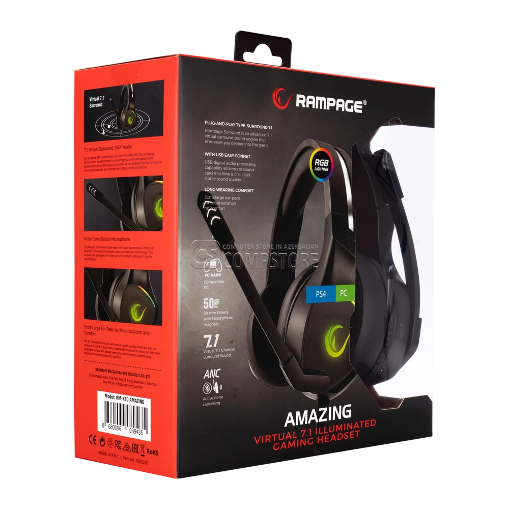 Rampage Amazing 7.1 RGB RM-K10 Gaming Headphone