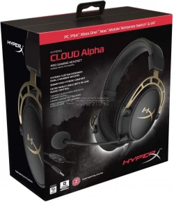 HyperX Cloud Alpha Gold Gaming Headset (HX-HSCA-GD)