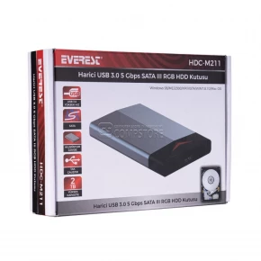 Everest HDC-M211 External 2.5 USB 3.0 RGB HDD Case