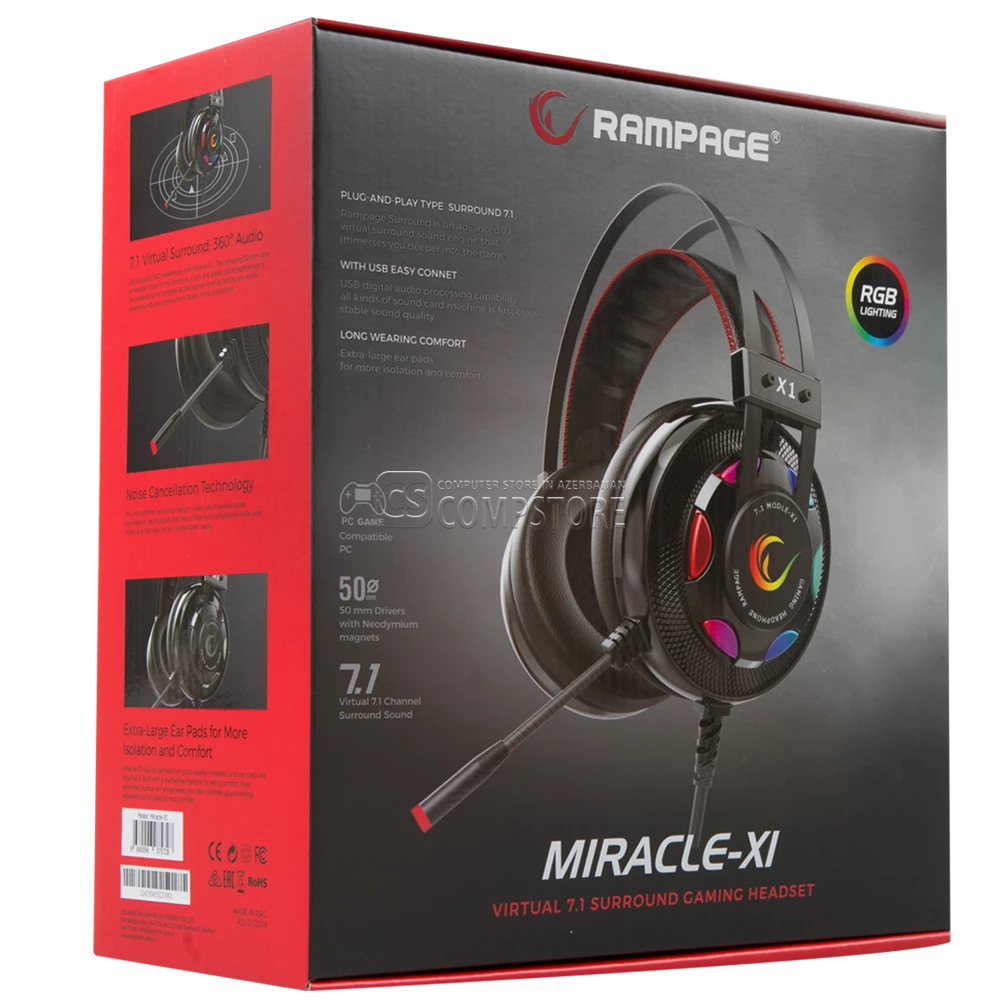 Rampage Miracle X1 7.1 RGB Gaming Headphone