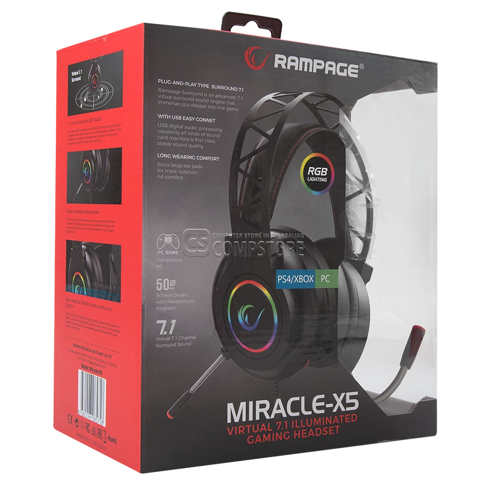 Rampage Miracle X5 7.1 RGB Gaming Headphone