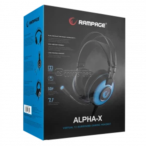 Rampage Alpha-X 7.1 Blue Gaming Headphone