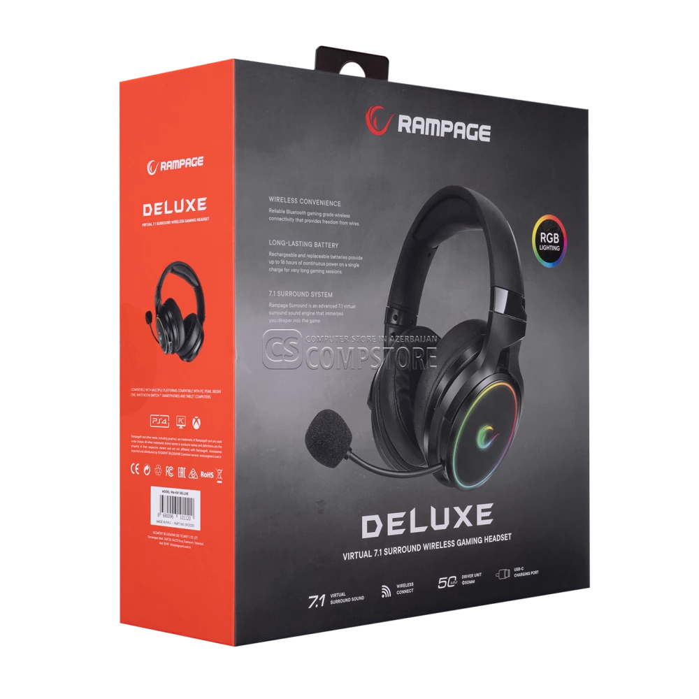 Rampage Deluxe RM-K81 7.1 RGB Bluetooth Gaming Headphone