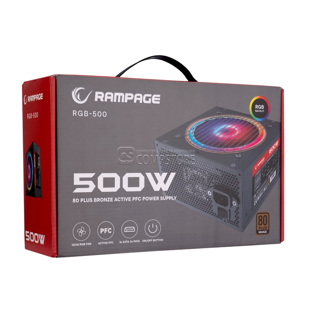 Rampage RGB-500 500W 80 PLUS® Bronze Power Supply
