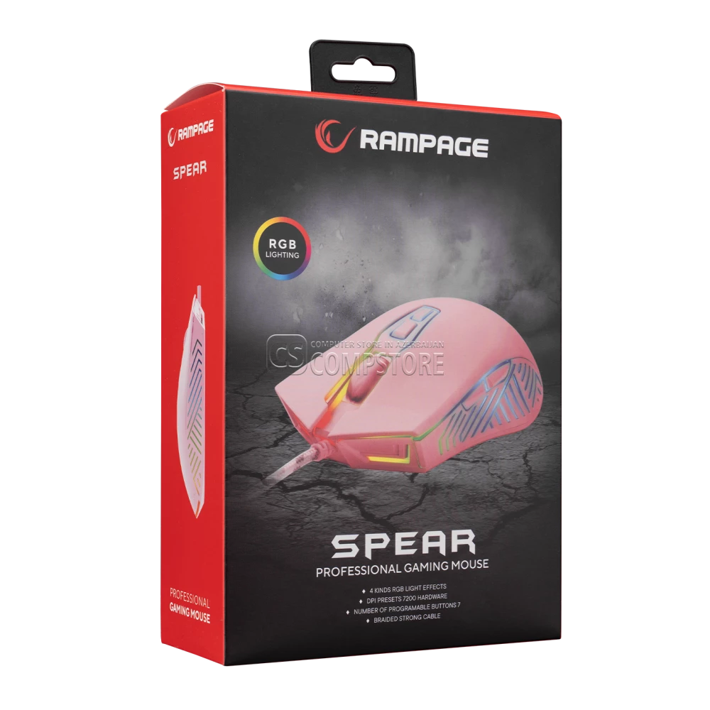 Rampage Spear SMX-G68 Pink Gaming Mouse